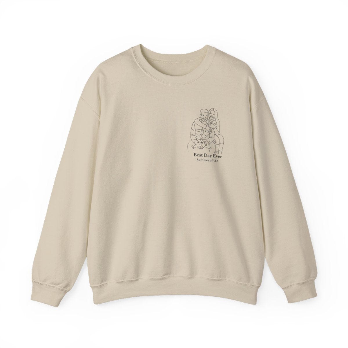Custom Line Art Sweatshirt | Favorite Memory Photo Upload