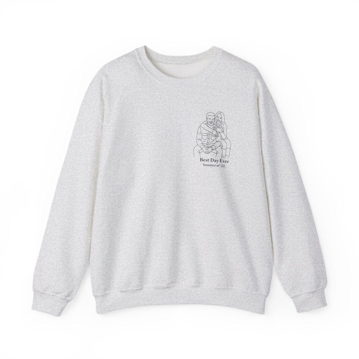 Custom Line Art Sweatshirt | Favorite Memory Photo Upload